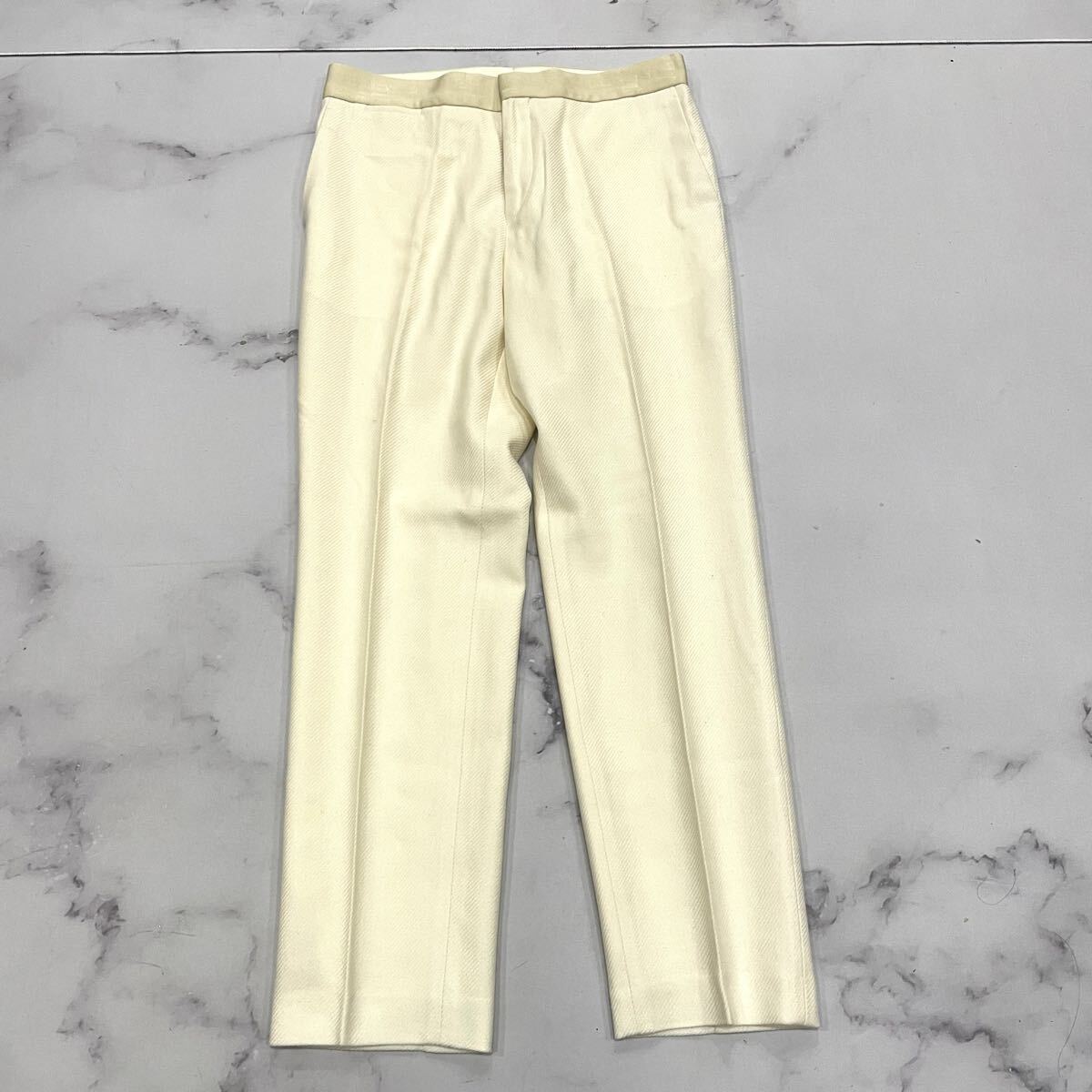 H ○ 洗練されたデザイン '日本製' Drawer ドゥロワー ウール100% ワンタック スラックスパンツ size:40 レディース ボトムス ベージュ