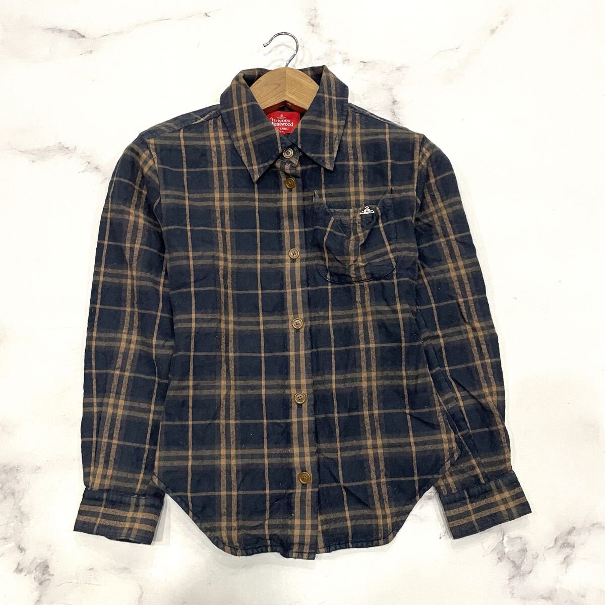 H ○ 洗練されたデザイン '日本製' Vivienne Westwood RED LABEL ヴィヴィアンウエストウッド 長袖 チェック柄 ボタンシャツ 00 トップス