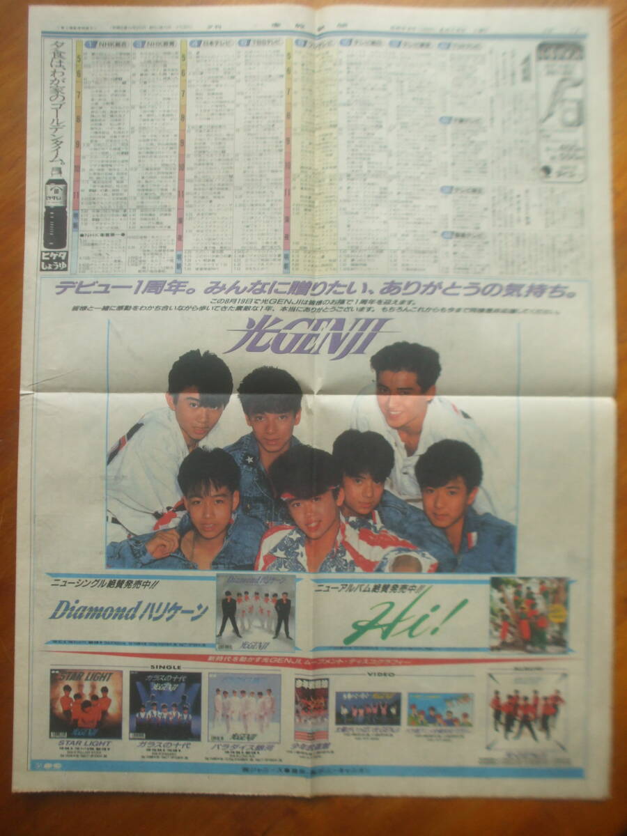 産経新聞1988年8月13日　潜水艦なだしお実況検分　原爆投下は必要だったか？　光GENJI大広告　リクルートの江副浩正発砲事件