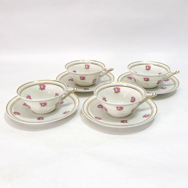 ★ LIMEGES(リモージュ) 洋食器 リモージュ ピンクローズ カップ&ソーサー(4客) (0220544689)