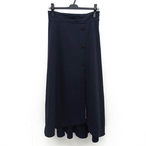 ★ ブルーレーベル クレストブリッジ ロングスカート ブリッジラップスカート ネイビー×チャック柄 38 55S14-588-29 (0220542338)