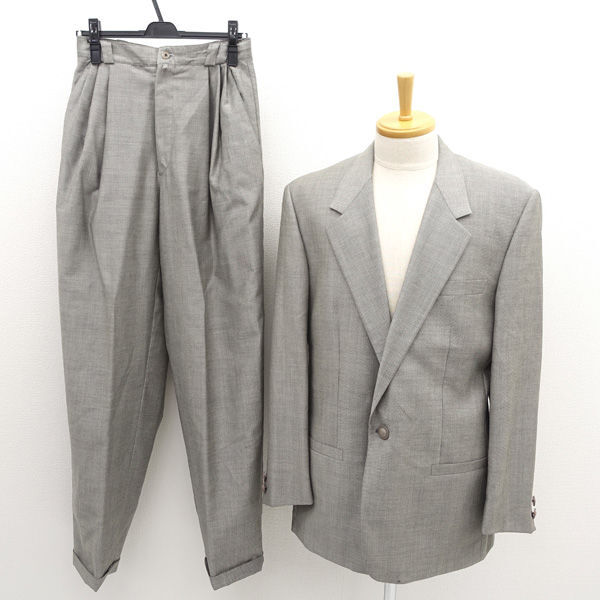 ★ ジャンニ ヴェルサーチ セットアップ シングル 1B 3タック グレー サイズ52 (0220545848)