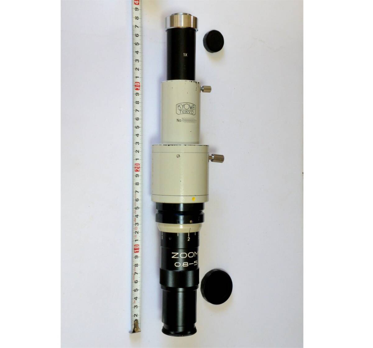協和光学/KYOWA　工業用ズームレンズ EMZ-A、 TVアダプター 1x 付き　WD74ｍｍ　倍率0.8x～5x　2/3”　Cマウント　動作確認　ズーム顕微鏡