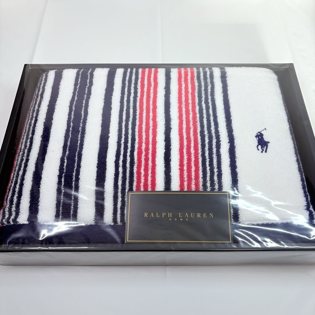美品未使用品　 RALPH LAUREN ラルフローレン　バスタオル　ウォーターラインストライプ　ギフト