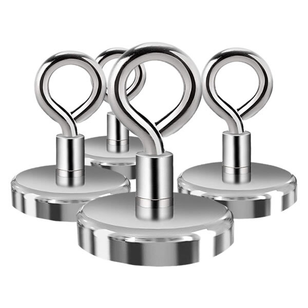 超強力マグネット フック　4個入 25mmタイプ 磁石 金属製 台所 キッチン オフィス 洗面所 浴室 お風呂 壁掛け tecc-cir4ring25
