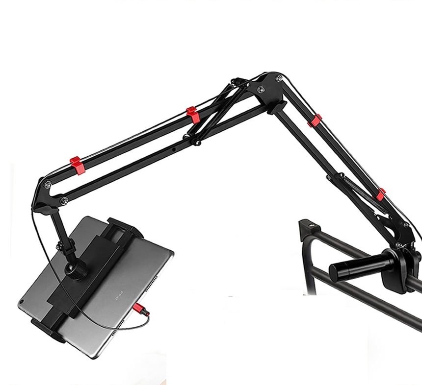 タブレットスタンド iPADスタンド スマホスタンド クランプ パイプ取付 アーム ベッド 折り畳み式 ホルダー 3.5-10.6インチ フレキシブル