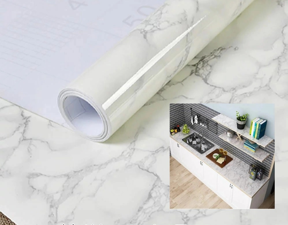 リメイク 大理石シート デコシート 壁紙シール ウォールステッカー 高級感 模様替え 60cmX4m リフォーム DIY インテリア キッチンシート