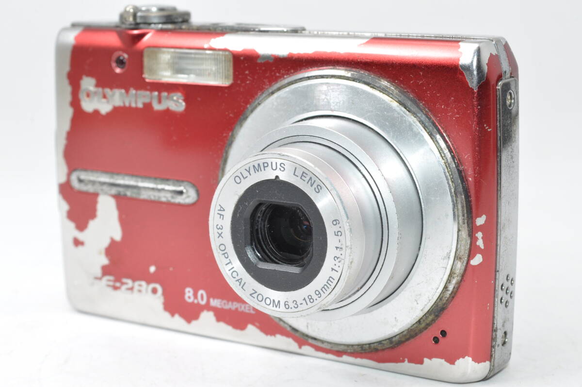 現状品 オリンパス OLYMPUS FE-280 レッド ♯A7839