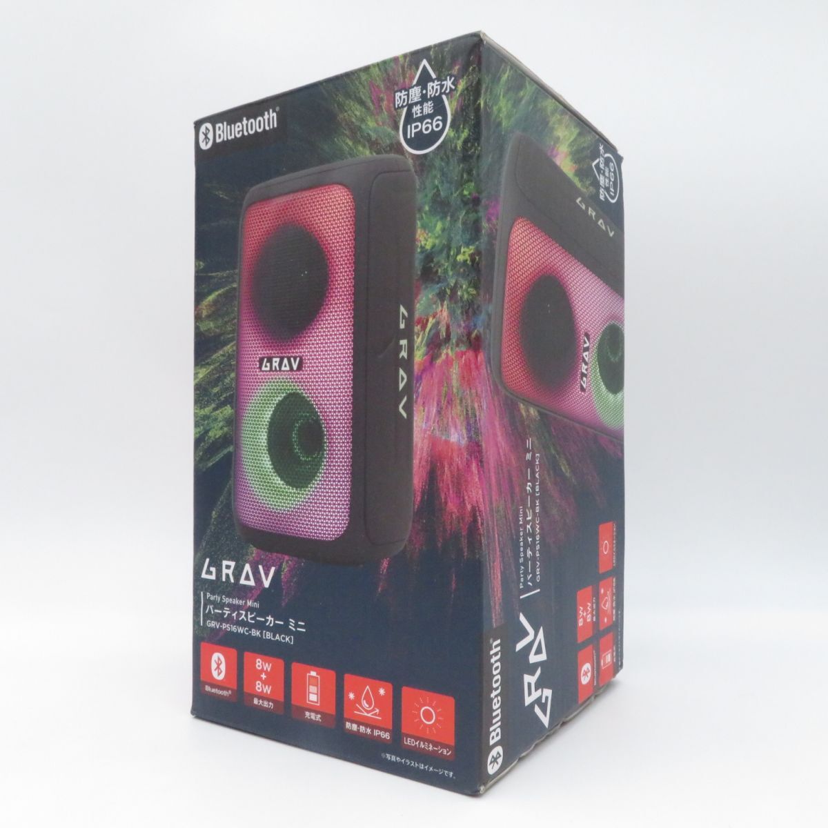 スピーカー◆GRAV グラブ Party Speaker Mini バーティスピーカー ミニ GRV-PS16WC-BK [BLACK] 未使用品●AS8644■