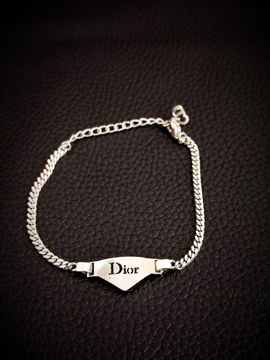 良品　Dior ディオール サドル プレート ブレスレット シルバー ユニセックス 喜平　アジャスター　 Christian Dior　