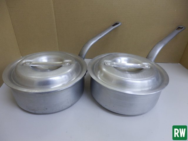 【2個セット】 片手鍋 アルミ 内径15cm アカオDON 約1000cc 蓋付 ソースパン アルミ鍋 浅型 鍋 調理器具 厨房用品 [2]