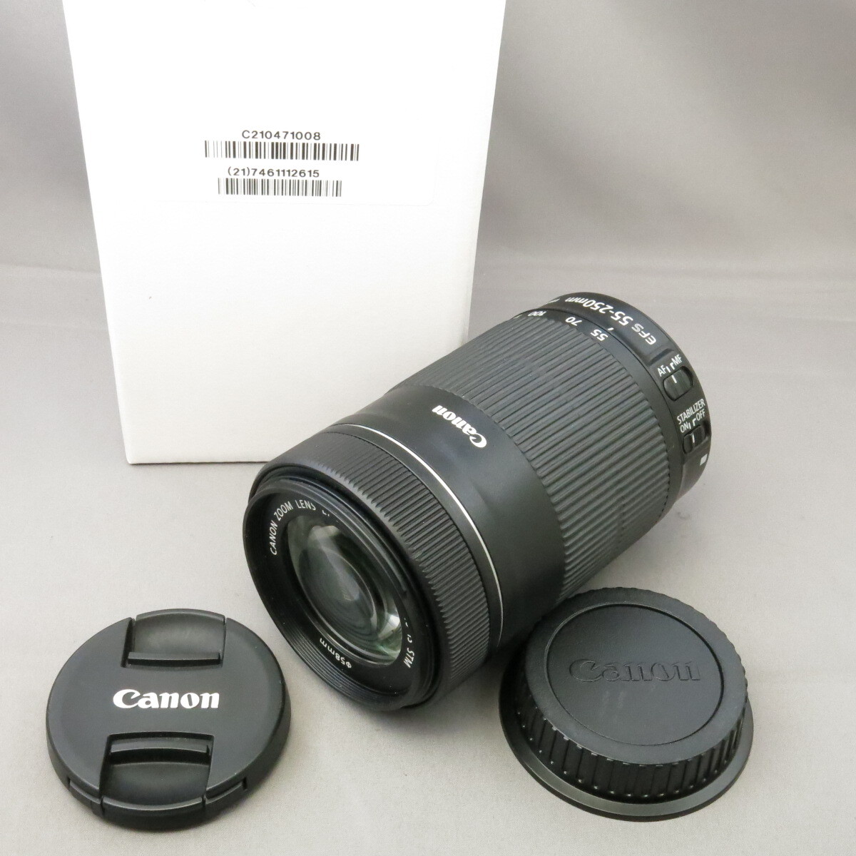 【美品】Canonキヤノン キャノン　EF-S55-250mmF4-5.6IS STM　キヤノンＥＦマウントAPS-Cサイズセンサー用★NO.9847