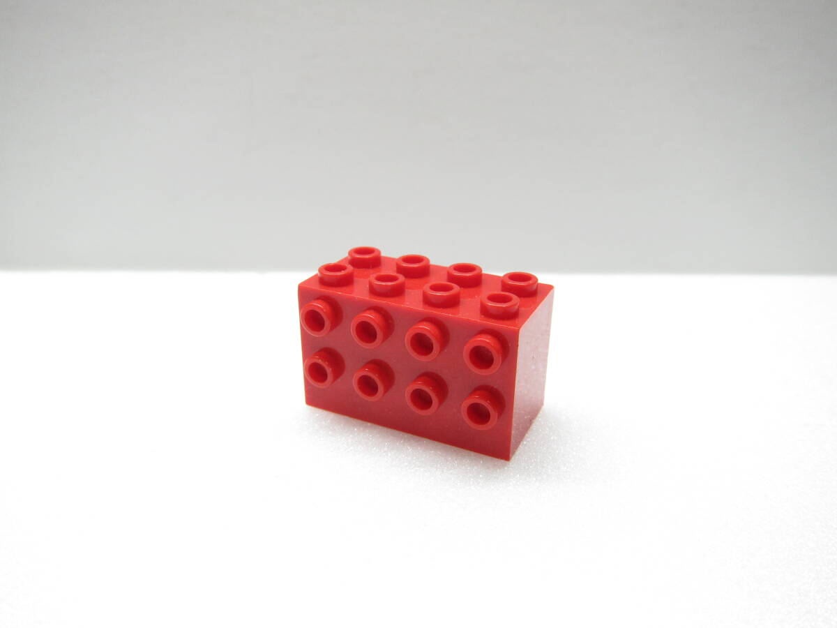 【パーツ-No.482】LEGO　パーツ　特殊　2×4×2側面スタッド付ブロック　赤色　◇#2434◇宇宙/M-Tron6923◇Mトロン◇レゴ