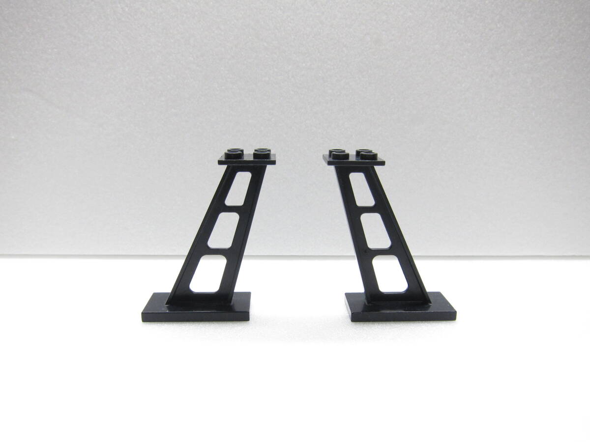【パーツ-484】LEGO 支柱 2×4×5 サポート（5mm幅ワイドタイプ） 黒色 2点セット　◇#4476b◇スタンチョン◇街◇トレイン◇宇宙◇レゴ
