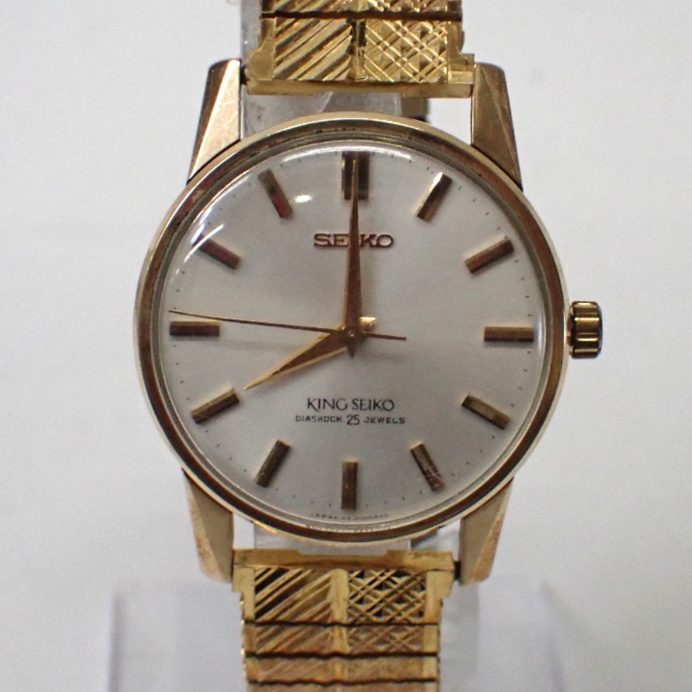 Ft636732 セイコー 腕時計 手巻き キングセイコー 2ndモデル 盾メダリオン 44-2000 ゴールド 白文字盤 メンズ SEIKO 中古