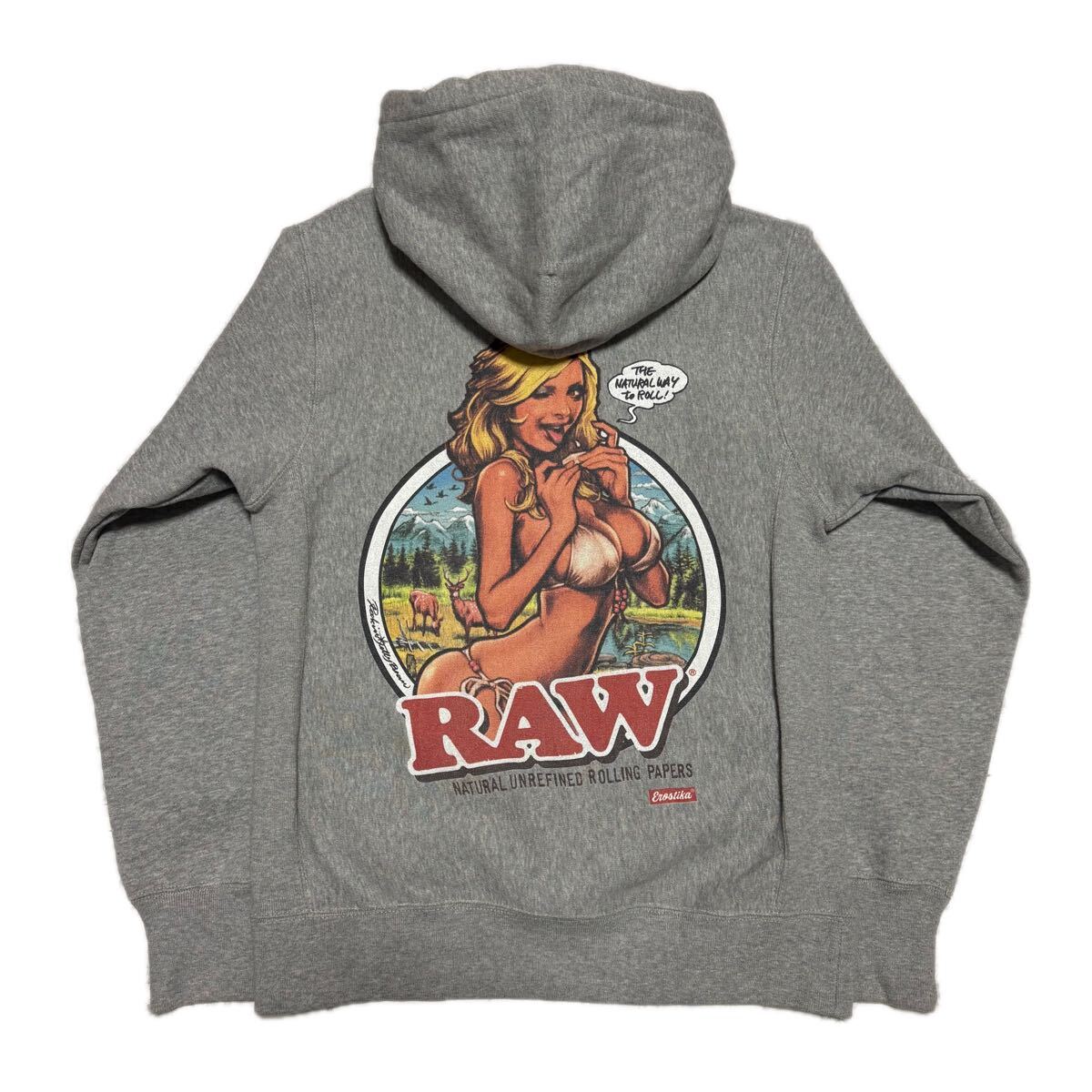 希少【EROSTIKA rockin'jerry bean】RAW プルオーバー ロゴ スウェット パーカー