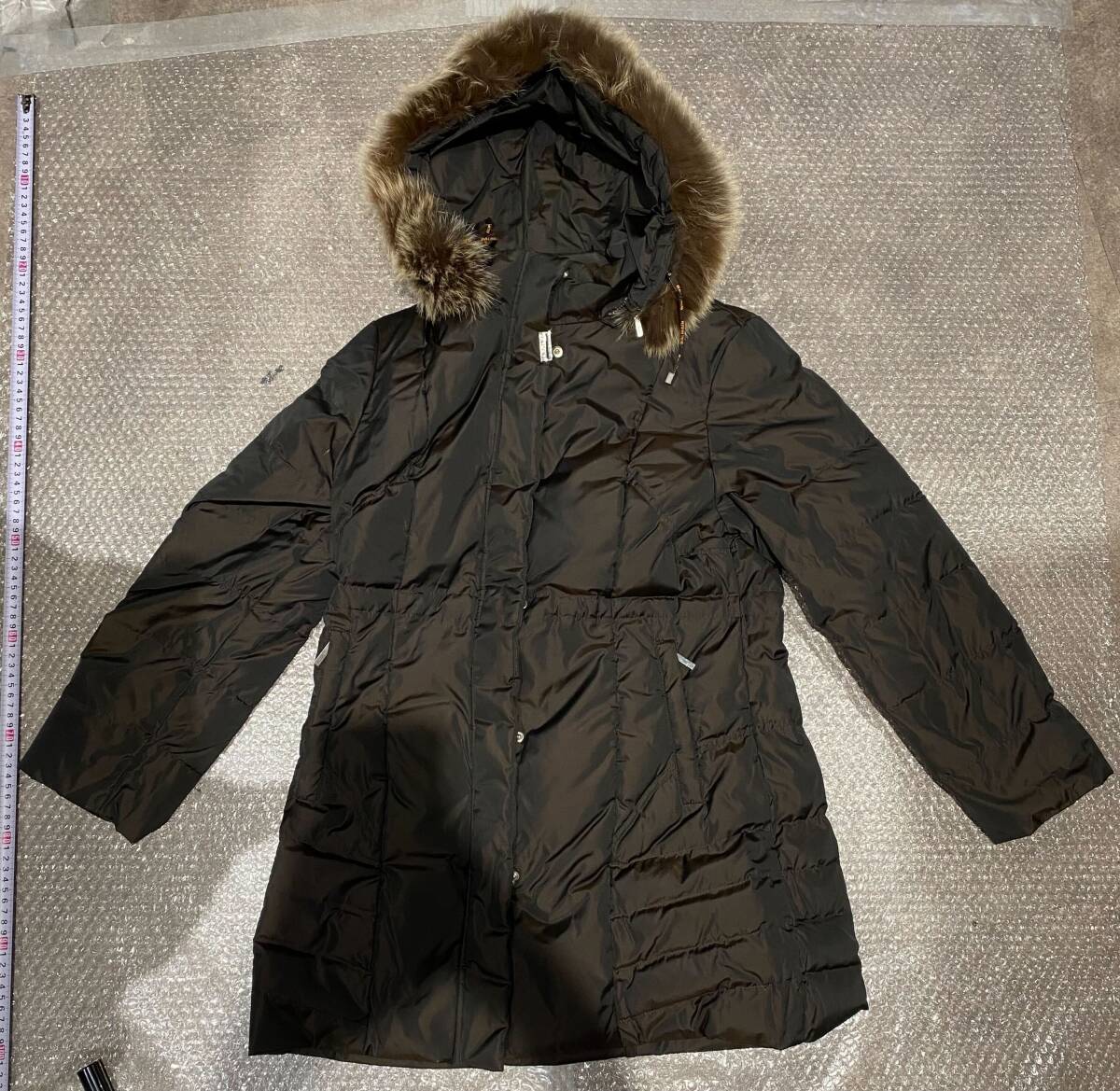 A-30-98【鴇】☆1円スタート☆ BALMAIN バルマン ダウンコート フォックス ファー カーキ レディース