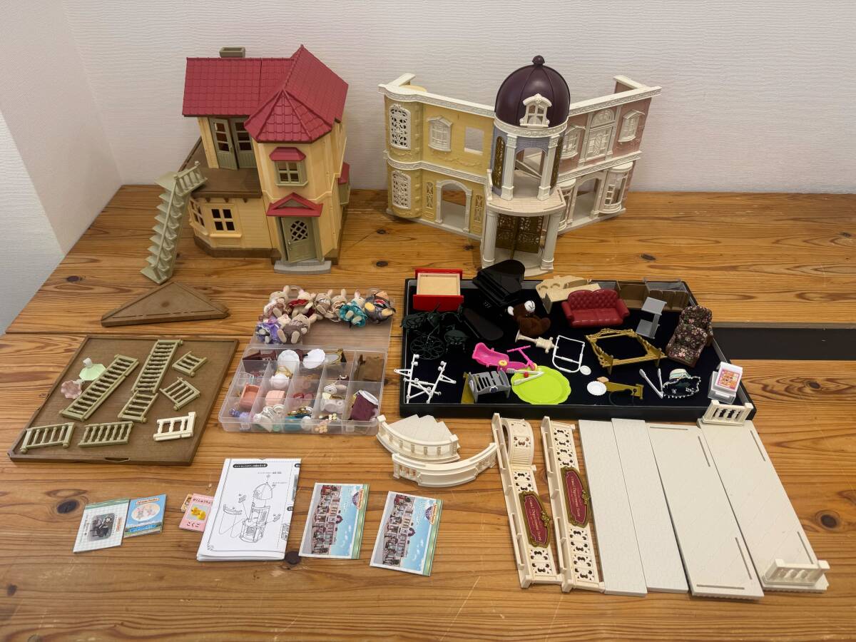 4-2【鴇】シルバニアファミリー あかりの灯る大きなお家 / 街のグランドデパートラグジュアリーセット まとめて おもちゃ ドールハウス