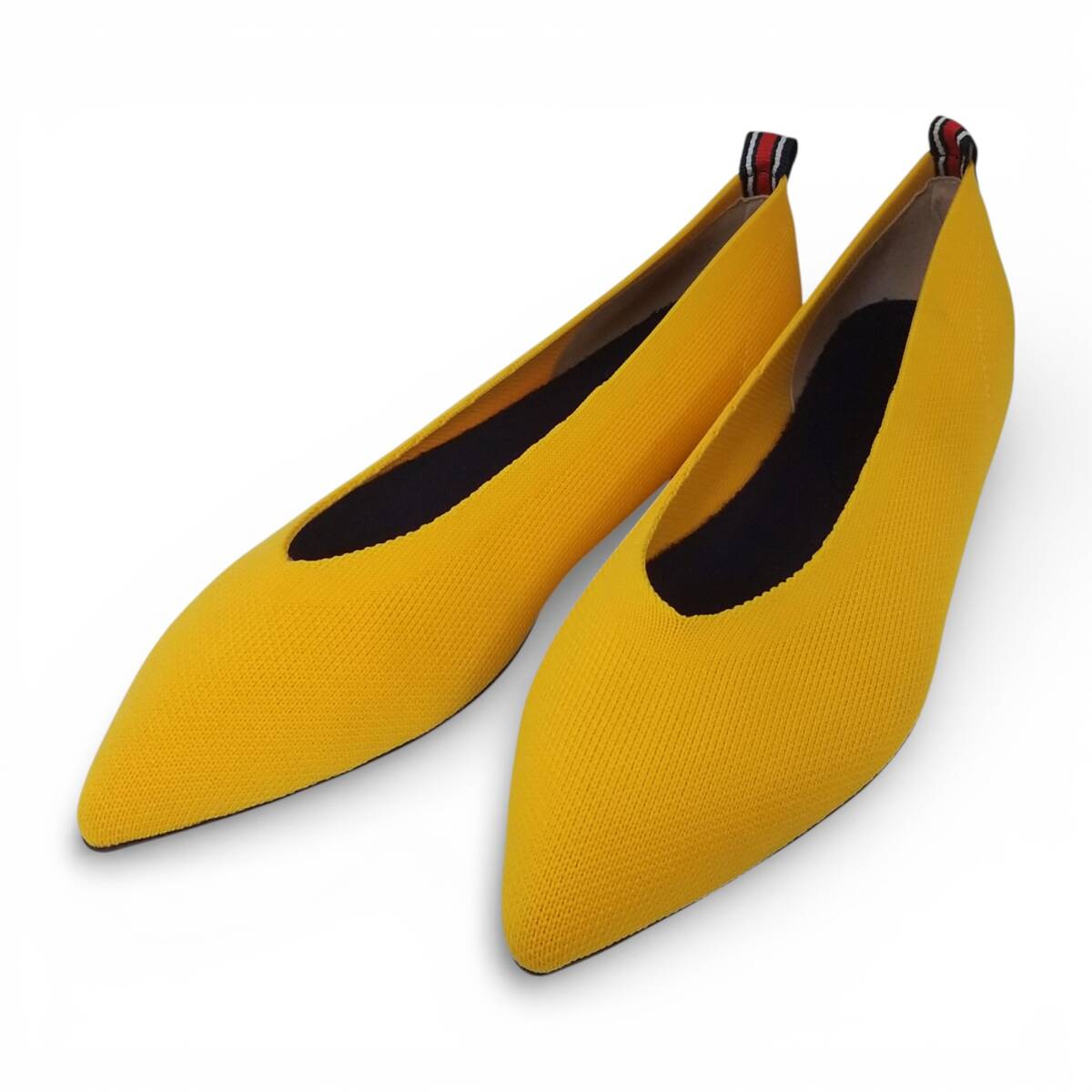 ◎未使用/保管品◎ウォッシャブルニットフラットシューズ イエロー 23.5cm 即発送 