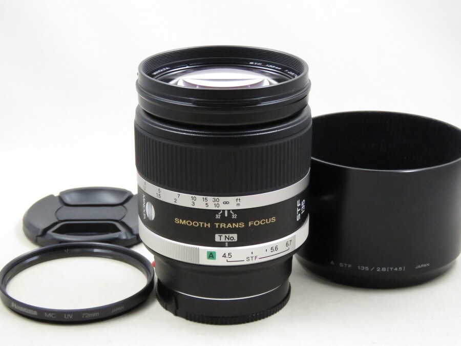 [23127Z2]★超極上美品★MINOLTA STF 135mm F2.8[T4.5](T32) SonyA フィルター・フード付き