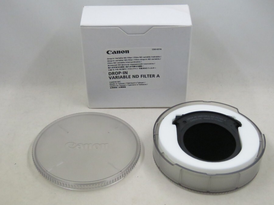 [23167W5]★新品同様★CANON DROP-IN VARIABLE ND FILTER A 元箱付き