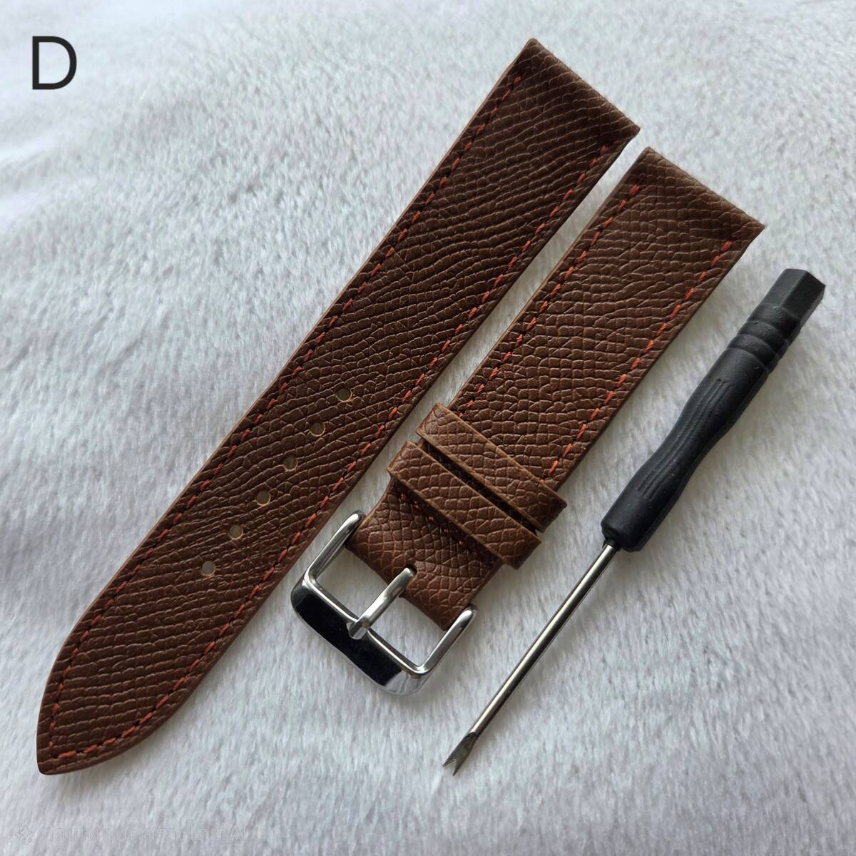 時計ベルト　バンド　レザー　ラグ幅１８ｍｍ　メンズ　新品　未使用　バネ棒取り外し工具付き D-１８