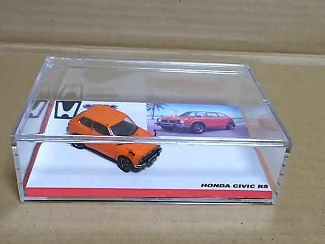 ★1/64 CIVIC RS プチ・デティールアップ ケース付き シビックRS オレンジ ガチャ アイピーフォー Honda×ハセガワ