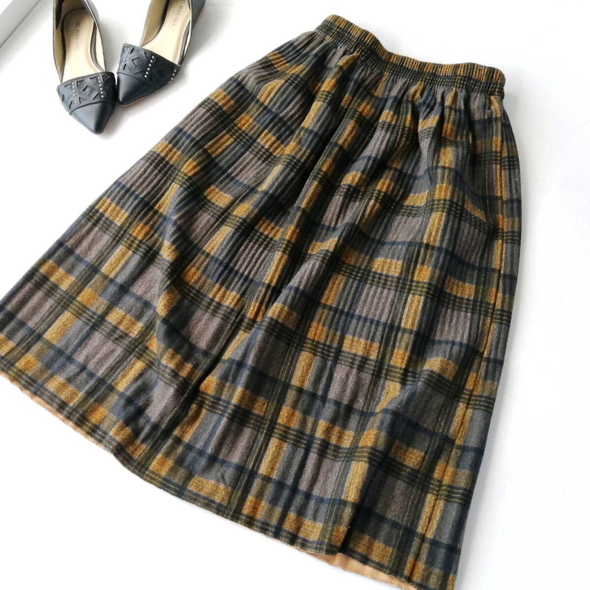 PAYCLOSET デイクローゼット レディース♪チェック柄 プリーツスカート ミディアム丈 260123nl【4点同梱で送料無料】