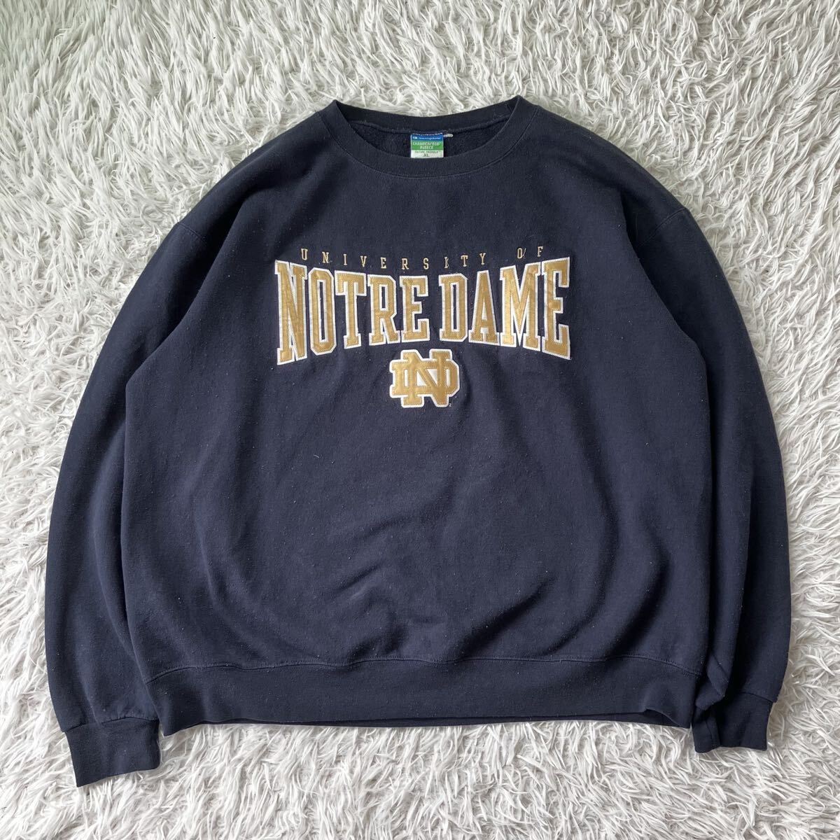 送料無料 Champion チャンピオン スウェット 90s トレーナー 古着 刺繍 ネイビー 4628