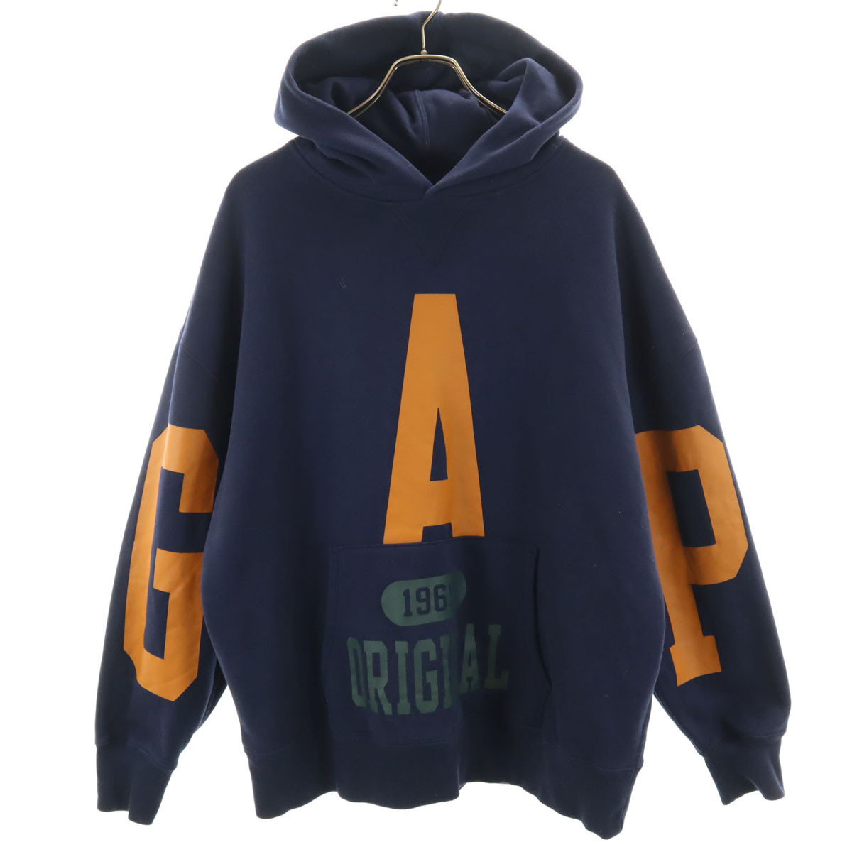 GAP ギャップ 長袖 スウェットパーカー L ネイビー 裏起毛 メンズ