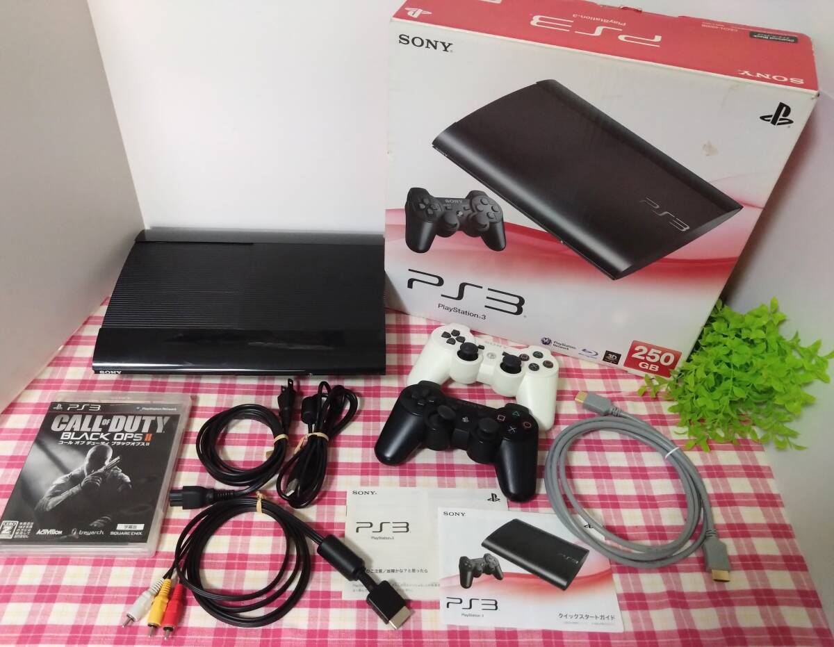 ⑤★SONY Play Station3 プレイステーション3 プレステ3 本体 250GB CECH-4000B ブラック 初期化済み 現状品 ソフト付き★