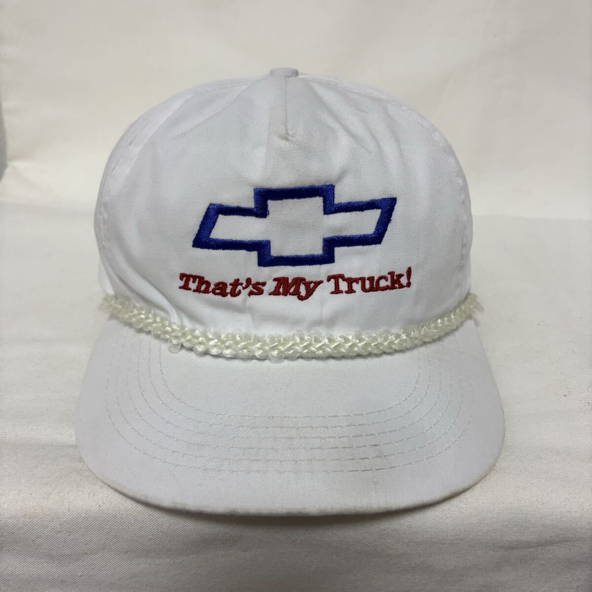CHEVROLET シボレー キャップ アメ車 帽子 白 CHEVY ビンテージ ロープキャップ 古着 トラッカーキャップ ホワイト 