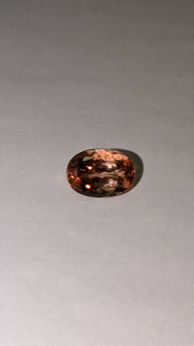 お得！税込価格 天然インペリアルトパーズ ルース 3.462ct 縦 10.55mm 横 7.43mm 厚み 5.27mm 鑑別書付 ルースケース付 宅配送料110円　 　
