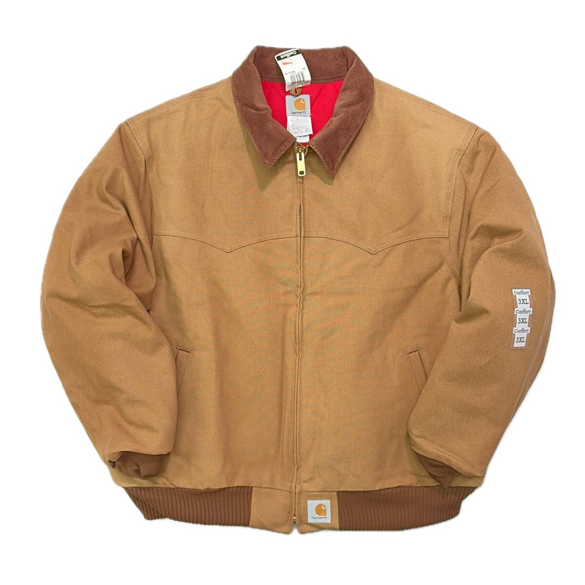 デッドストック 00s CARHARTT カーハート J13 BRN USA製 サンタフェ ジャケット ブラウン ダック 3XL ワーク 古着 2000年代 XXXLビンテージ