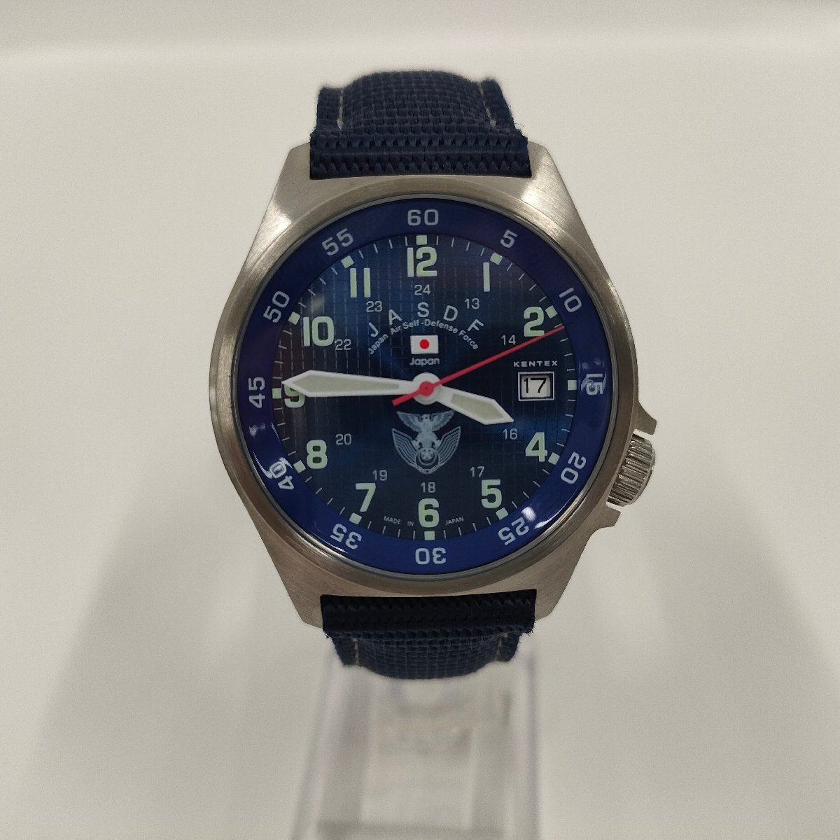●KENTEX ケンテックス JASDF メンズ腕時計 自衛隊モデル S455M ブルー文字盤 中古[ne]SSHH59
