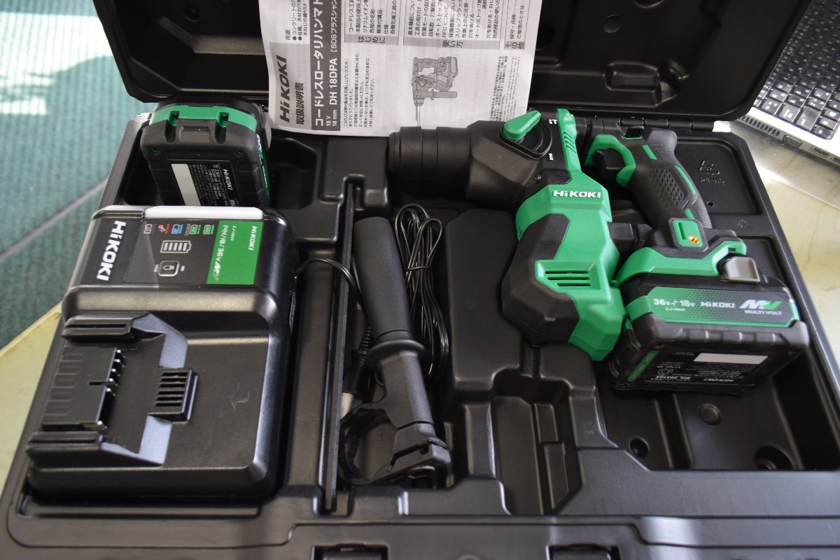 HiKOKI ハイコーキ 18V コードレス ロータリ ハンマドリル SDSプラスシャンク DH18DPA(2XPZ) 新バッテリー2個 充電器 ケース付//未使用品