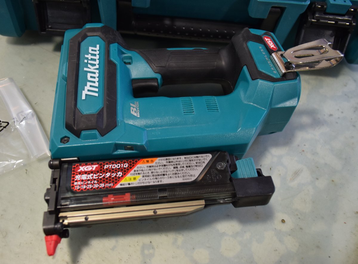 makita】マキタ PT001GZK 本体+ケース(バッテリ、充電器別売) 40V 充電式ピンタッカ 【ピン釘/35mm】おまけ付（バッテリー現状’残量15％）