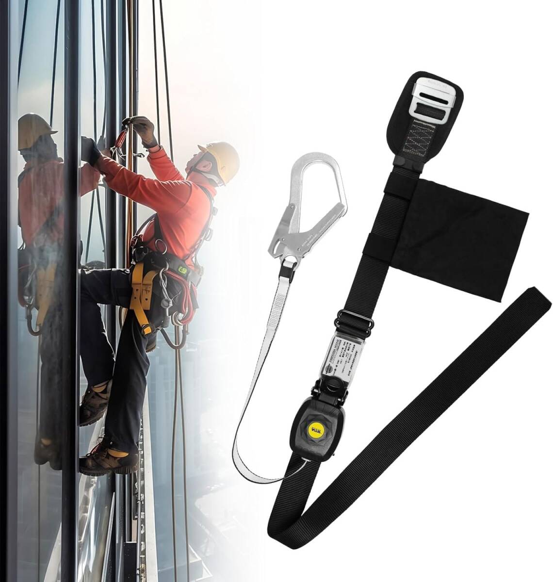 【未使用】安全帯 胴ベルト 新規格 巻取式 墜落制止用器具安全帯 ツールバッグ付きロープ式 安全ハーネス 安全ベルト/Y32814-D1