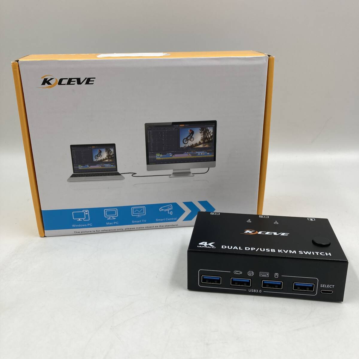 【通電確認済】Displayport KVMスイッチ 2モニター2台 コンピューター2台 KVM切替器/Y32858-O1