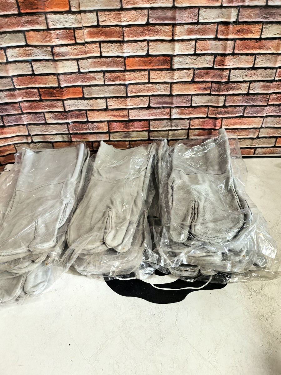 溶接用 3本指 ロング牛革手袋 10本入 中古現状品 倉庫の未使用品を開封しま