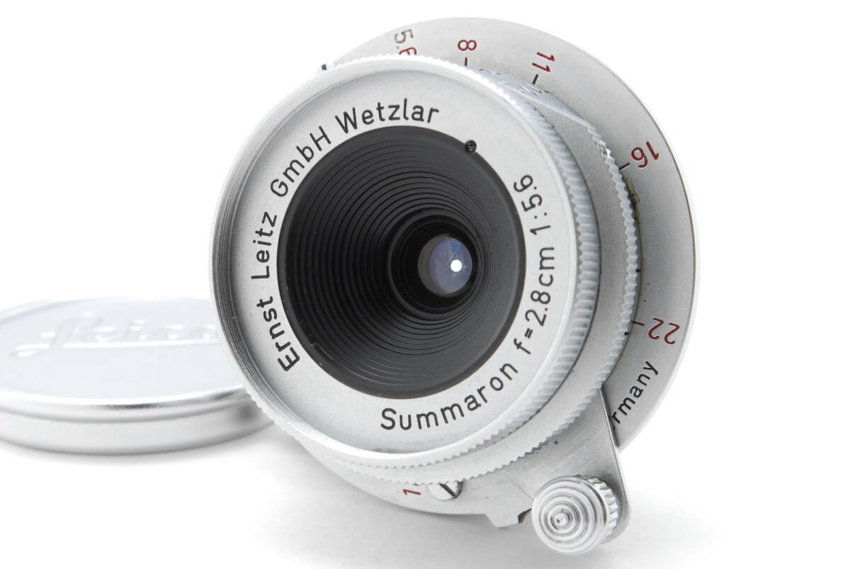 【良品 保障付 動作確認済】 Leica Summaron ライカ ズマロン 2.8cm 28mm f/5.6 MF レンズ レッドスケール L39マウント #V1411