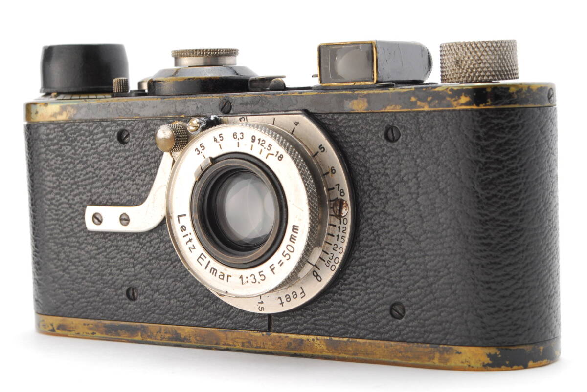 レア マッシュルーム【良品 保障付 動作確認済】 Leica 1A ライカ 黒 35mmフィルムカメラ + Elmar エルマー 50mm f/3.5 レンズ #V1408