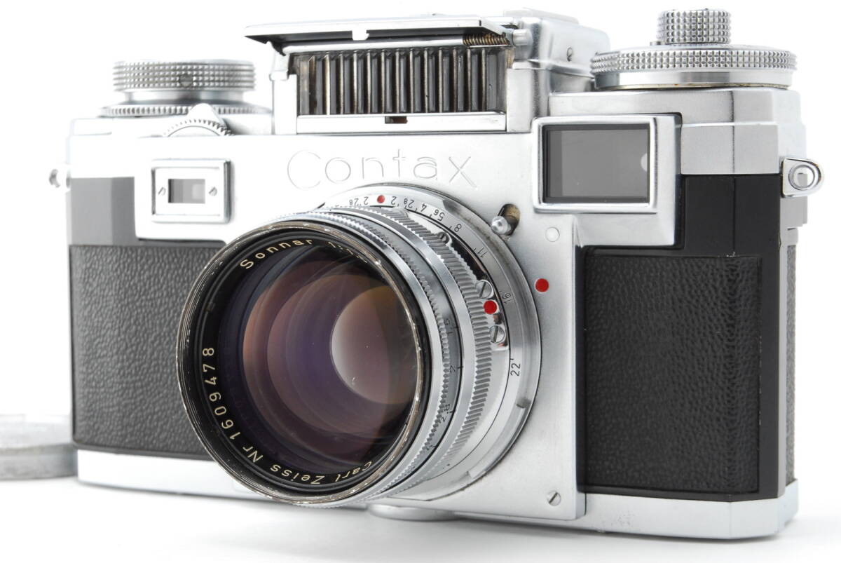 【良品 保障付 動作確認済】 Carl Zeiss カールツァイス Opton 50mm f/1.5 Sonnar MF 標準レンズ + Contax IIIa フィルムカメラ #V1547