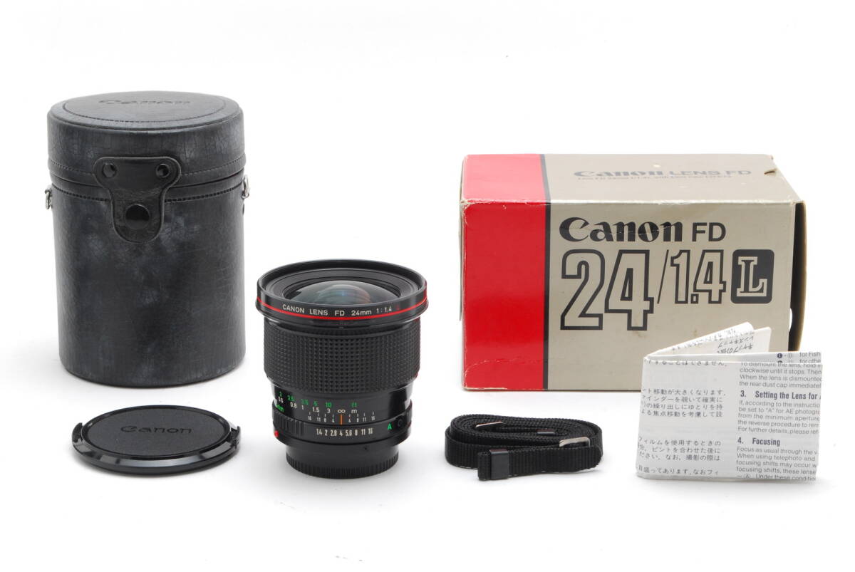 【良品 保障付 動作確認済】Canon キヤノン New FD 24mm f/1.4 L MF Wide Angle マニュアルフォーカス ワイドレンズ 元箱＆ケース付 #V1544