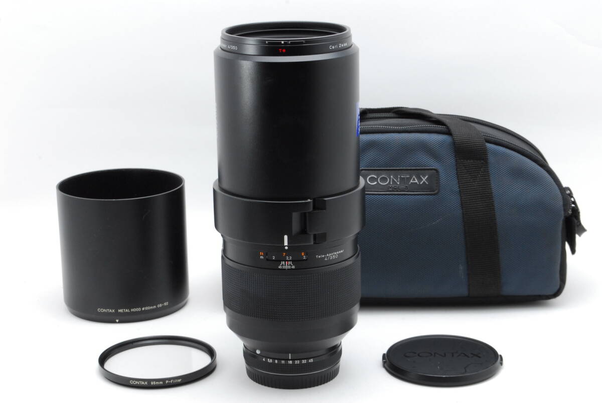 【美品 保障付 動作確認済】 Contax コンタックス Carl Zeiss Tele-Apotessar T* 350mm F/4 望遠レンズ 645用 ケース＆フード付 #V1043