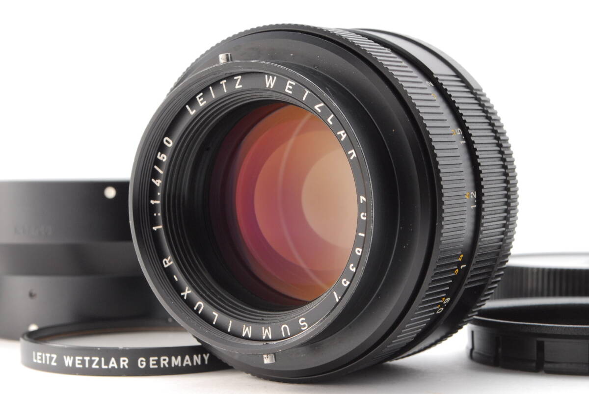 【美品 保障付 動作確認済】 LEICA ライカ LEITZ WETZLAR SUMMILUX-R 50mm f/1.4 3 Cam マニュアルフォーカスレンズ フード付 #V1378