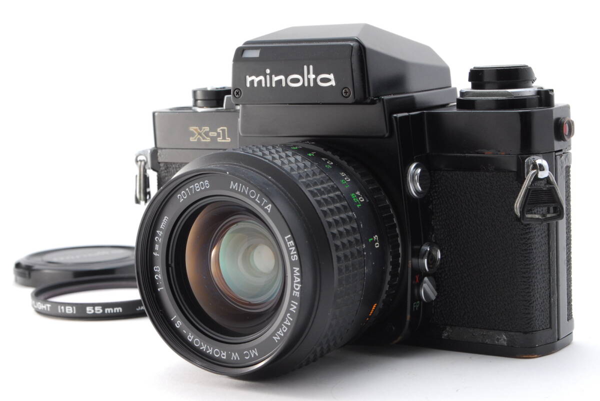 露出計OK【良品 保障付 動作確認済】 Minolta ミノルタ X-1 Eye Level 35mm フィルムカメラ + MC W Rokkor-SI 24mm f/2.8 レンズ #V1688