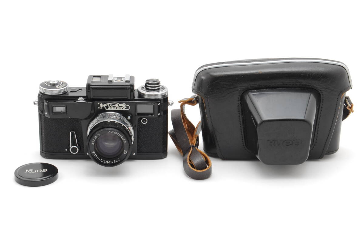 【良品 保障付 動作確認済】 KIEV キエフ 4M 4 M Black MF マニュアル フィルムカメラ + Helios-103 ヘリオス 53mm F/1.8 レンズ #V1796