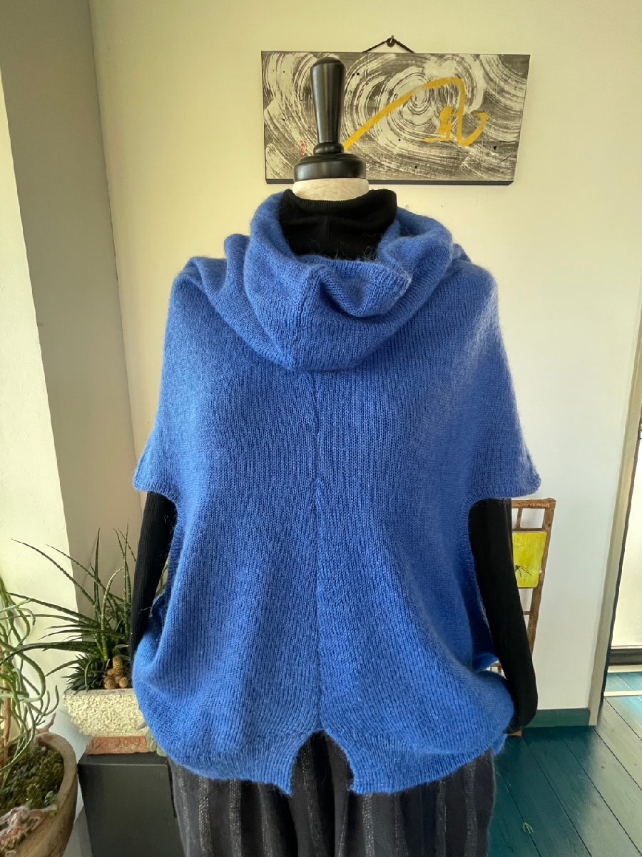 センソユニコ　萌　センソ　中古　レディース　トップス　ニット　ベスト　ブルー　ゆったり　美品