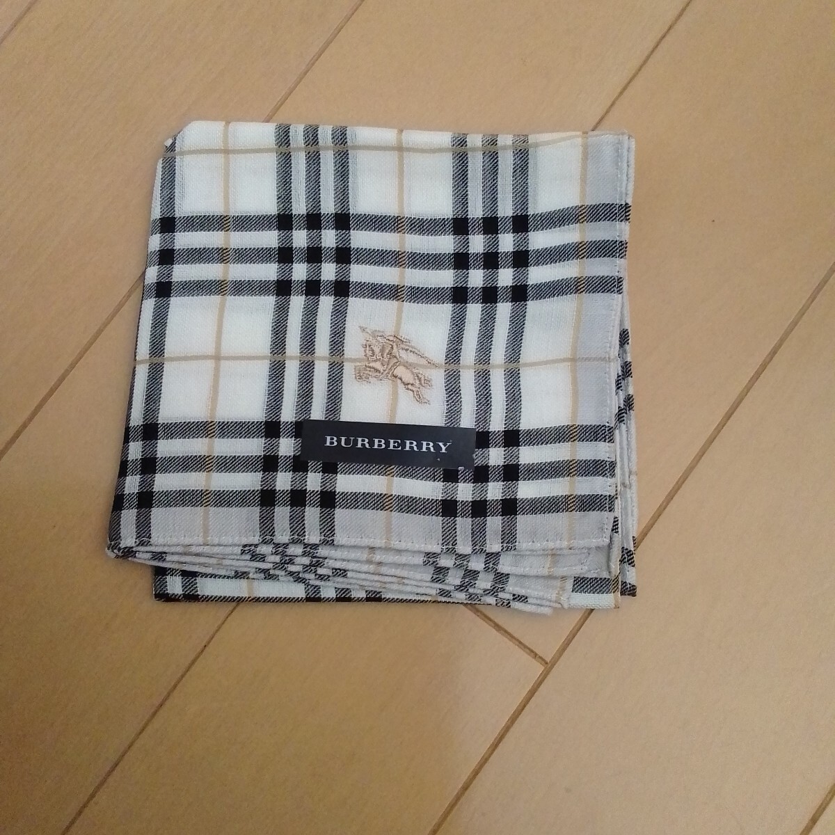 BURBERRY ハンカチ バーバリー ホースマーク刺繍 綿100％
